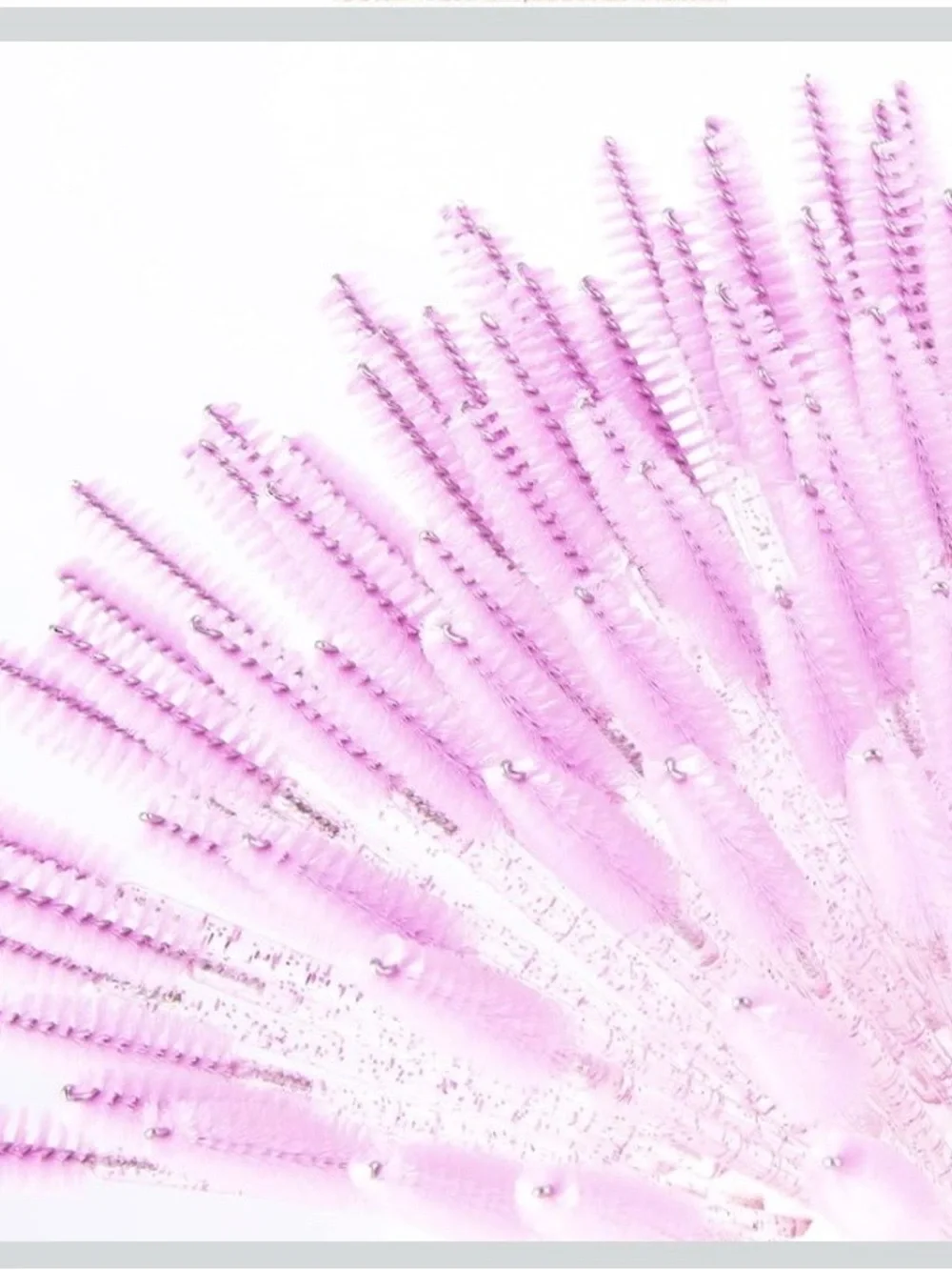 New i-Laesh Glitter Spoolies Disposable Eyelash Brush - Pink - 100PCS